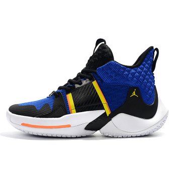 2019 Jordan Why Not Zer0.2 Black Royal Blue-White-Yellow Shoes